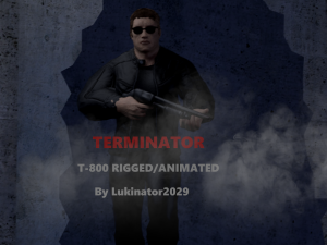 terminator t-800 rigged and animated 3D Model
