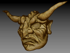 wooden demon head 3D Model