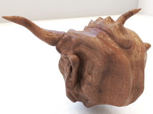 wooden demon head 3D Model