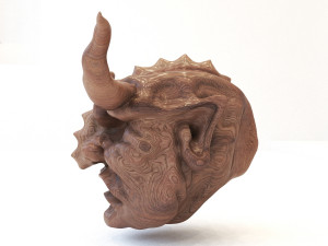 wooden demon head 3D Model