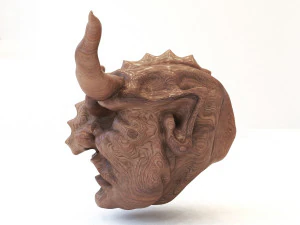 wooden demon head 3D Model