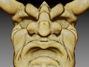 wooden demon head 3D Model
