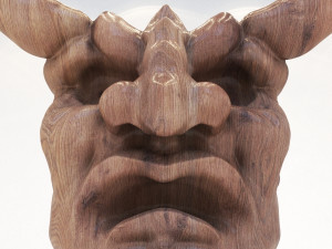 wooden demon head 3D Model