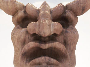 wooden demon head 3D Model