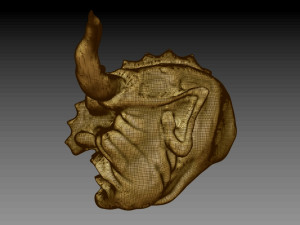 wooden demon head 3D Model