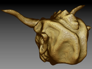 wooden demon head 3D Model