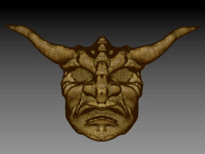 wooden demon head 3D Model