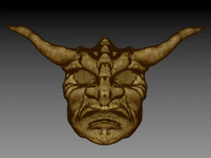wooden demon head 3D Model