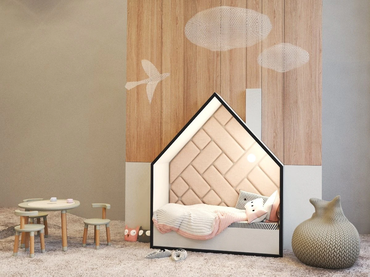 Bed and table for children 3D Model .c4d .max .obj .3ds .fbx .stl .blend 