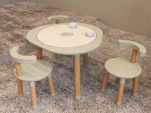 Bed and table for children 3D Model