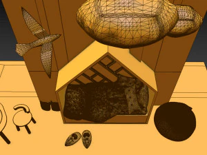 Bed and table for children 3D Model