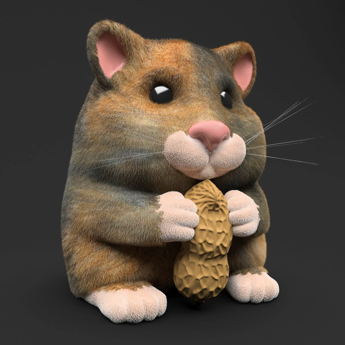 hamster toy with peanut 3D Model .c4d .max .obj .3ds .fbx .stl .blend