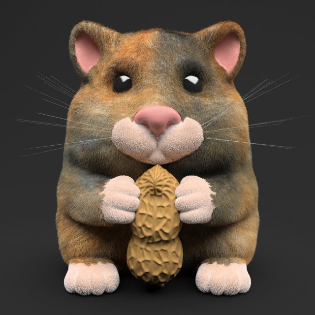 hamster toy with peanut 3D in 3DExport