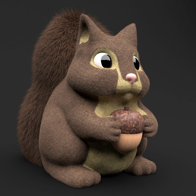 toy squirrel with acorn 3D 模型 .c4d .max .obj .3ds .fbx .stl .blend 