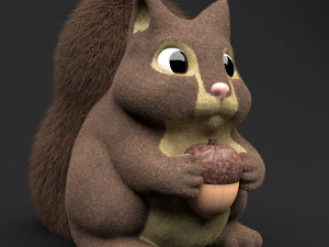 toy squirrel with acorn 3D Model