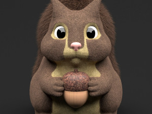 toy squirrel with acorn 3D 模型