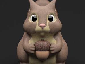 toy squirrel with acorn 3D 模型