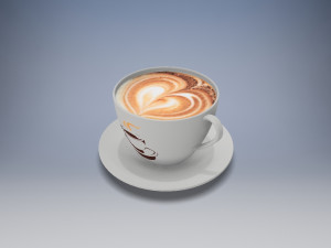 coffee cup and saucer 3D 모델