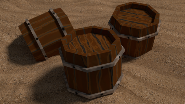 wooden barrel 3D 模型 .c4d .max .obj .3ds .fbx .stl .blend