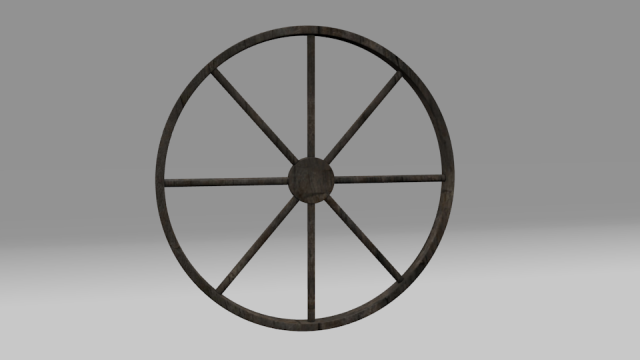 medieval wheel 3D Model .c4d .max .obj .3ds .fbx .stl .blend 