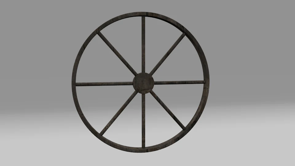 medieval wheel 3D Model .c4d .max .obj .3ds .fbx .stl .blend