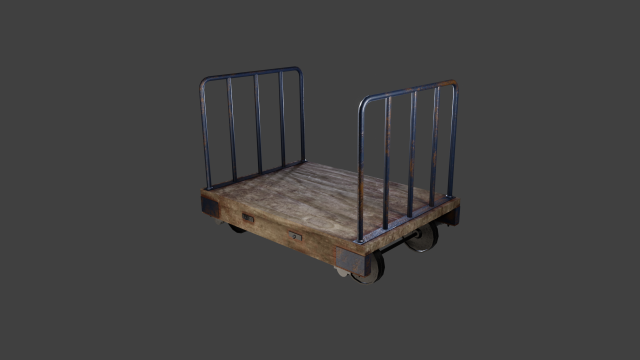 trolley and barrels Model 3D .c4d .max .obj .3ds .fbx .stl .blend 