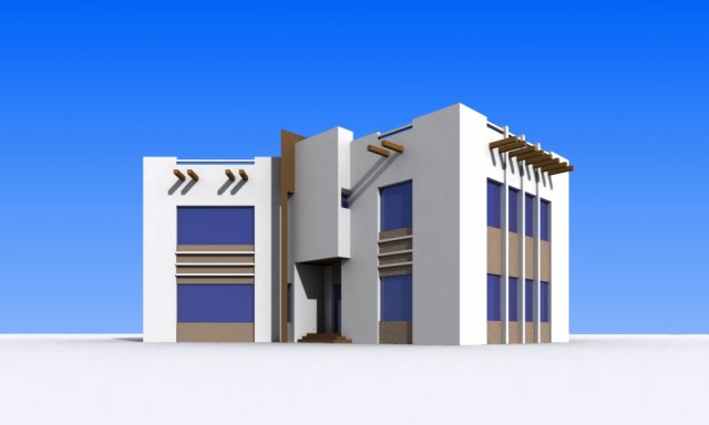 simple villa Modelo 3D .c4d .max .obj .3ds .fbx .stl .blend 