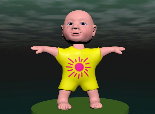 the child does exercises animation in cinema 4d 3Dモデル .c4d .max .obj .3ds .fbx .stl .blend 