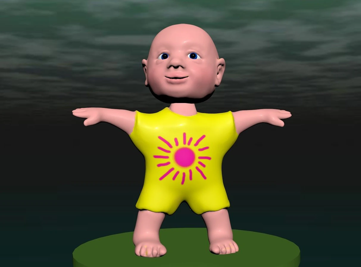 the child does exercises animation in cinema 4d 3D Model .c4d .max .obj .3ds .fbx .stl .blend 