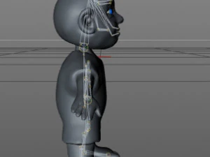 the child does exercises animation in cinema 4d 3D Model