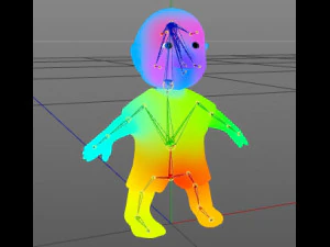 the child does exercises animation in cinema 4d 3D Model