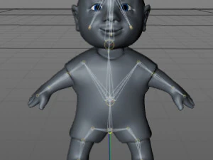 the child does exercises animation in cinema 4d 3D Model