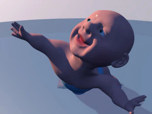 the child does exercises animation in cinema 4d 3D Model