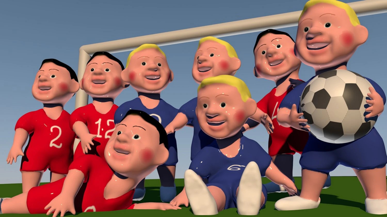 funny football players 3D Model .c4d .max .obj .3ds .fbx .stl .blend 