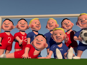 funny football players 3D Модель