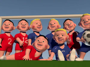 funny football players 3D Model