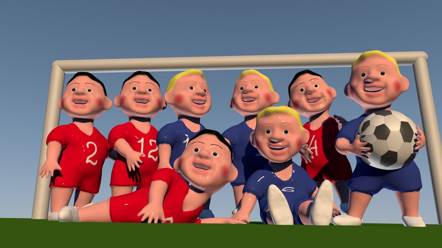Funny Football Players 3d Model In Child 3dexport
