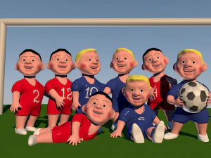 funny football players 3D Model