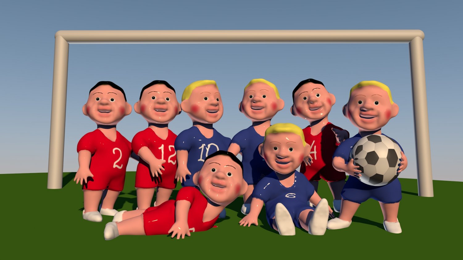 Funny Football Players 3d Model In Child 3dexport