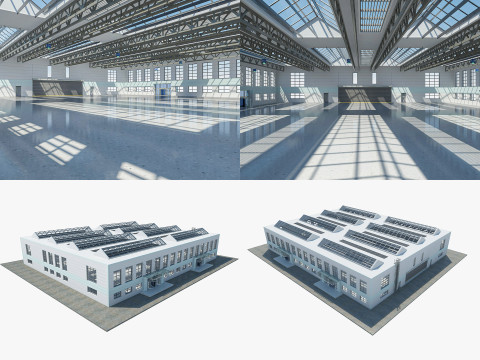 Warehouse interior and exterior 3D Model