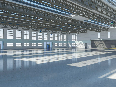 Warehouse interior and exterior 3D Model