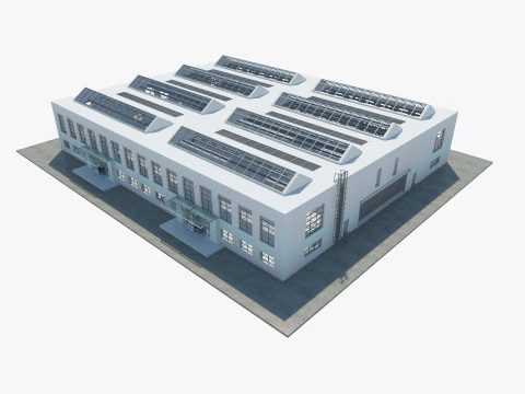 Warehouse interior and exterior 3D Model