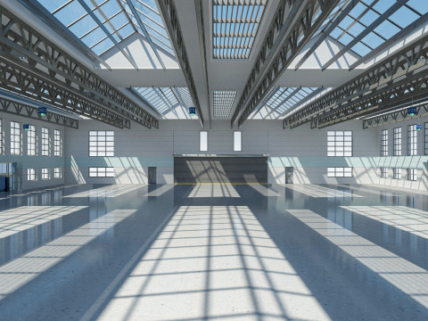 Warehouse interior and exterior 3D Model