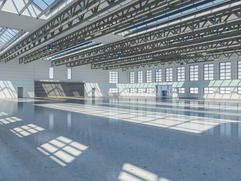 Warehouse interior and exterior 3D Model