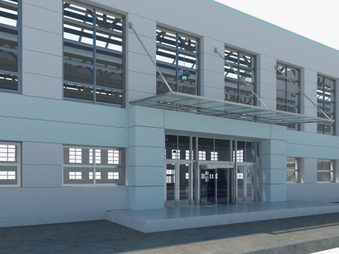 Warehouse interior and exterior 3D Model