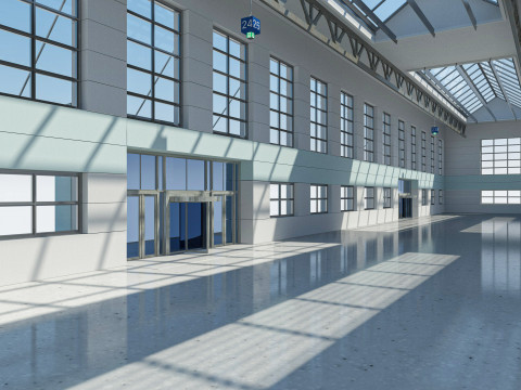 Warehouse interior and exterior 3D Model