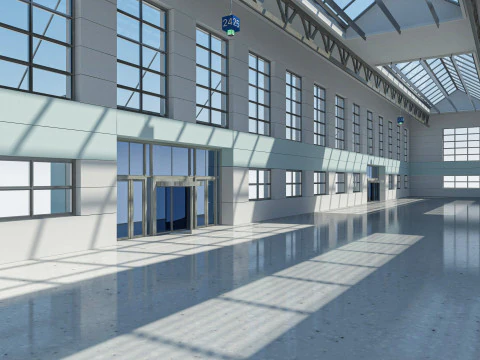 Warehouse interior and exterior 3D Model