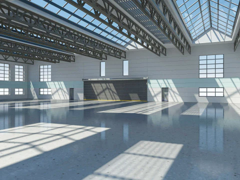Warehouse interior and exterior 3D Model