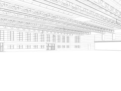 Warehouse interior and exterior 3D Model