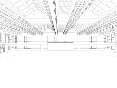 Warehouse interior and exterior 3D Model